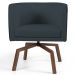 Kit 02 Poltronas Decorativas Giratória Base Ka Betina D02 Linho Chumbo C-465 - Lyam Decor