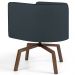 Kit 02 Poltronas Decorativas Giratória Base Ka Betina D02 Linho Chumbo C-465 - Lyam Decor