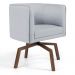 Kit 02 Poltronas Decorativas Giratória Base Ka Betina D02 Linho Cinza C-315 - Lyam Decor