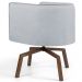 Kit 02 Poltronas Decorativas Giratória Base Ka Betina D02 Linho Cinza C-315 - Lyam Decor