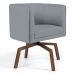 Kit 02 Poltronas Decorativas Giratória Base Ka Betina D02 Linho Cinza C-416 - Lyam Decor
