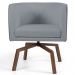 Kit 02 Poltronas Decorativas Giratória Base Ka Betina D02 Linho Cinza C-416 - Lyam Decor