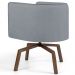 Kit 02 Poltronas Decorativas Giratória Base Ka Betina D02 Linho Cinza C-416 - Lyam Decor