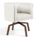 Kit 02 Poltronas Decorativas Giratória Base Ka Betina D02 Linho Creme A-48 - Lyam Decor