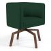 Kit 02 Poltronas Decorativas Giratória Base Ka Betina D02 Linho Verde Musgo C-117 - Lyam Decor