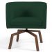 Kit 02 Poltronas Decorativas Giratória Base Ka Betina D02 Linho Verde Musgo C-117 - Lyam Decor