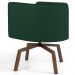 Kit 02 Poltronas Decorativas Giratória Base Ka Betina D02 Linho Verde Musgo C-117 - Lyam Decor