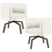 Kit 02 Poltronas Decorativas Giratória Base Ka Betina D02 Veludo Bege B-309 - Lyam Decor