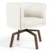 Kit 02 Poltronas Decorativas Giratória Base Ka Betina D02 Veludo Bege B-309 - Lyam Decor
