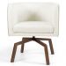 Kit 02 Poltronas Decorativas Giratória Base Ka Betina D02 Veludo Bege B-309 - Lyam Decor