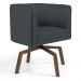 Kit 02 Poltronas Decorativas Giratória Base Ka Betina D02 Veludo Cinza B-317 - Lyam Decor
