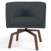 Kit 02 Poltronas Decorativas Giratória Base Ka Betina D02 Veludo Cinza B-317 - Lyam Decor