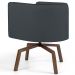 Kit 02 Poltronas Decorativas Giratória Base Ka Betina D02 Veludo Cinza B-317 - Lyam Decor