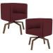 Kit 02 Poltronas Decorativas Giratória Base Ka Betina D02 Veludo Marsala B-278 - Lyam Decor