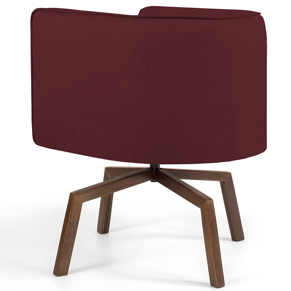 Kit 02 Poltronas Decorativas Giratória Base Ka Betina D02 Veludo Marsala B-278 - Lyam Decor