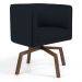 Kit 02 Poltronas Decorativas Giratória Base Ka Betina D02 Veludo Preto B-300 - Lyam Decor