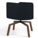 Kit 02 Poltronas Decorativas Giratória Base Ka Betina D02 Veludo Preto B-300 - Lyam Decor