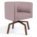 Kit 02 Poltronas Decorativas Giratória Base Ka Betina D02 Veludo Rosê B-305 - Lyam Decor