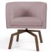 Kit 02 Poltronas Decorativas Giratória Base Ka Betina D02 Veludo Rosê B-305 - Lyam Decor