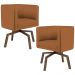Kit 02 Poltronas Decorativas Giratória Base Ka Betina D02 Veludo Telha B-262 - Lyam Decor