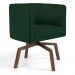 Kit 02 Poltronas Decorativas Giratória Base Ka Betina D02 Veludo Verde Musgo B-303 - Lyam Decor