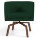 Kit 02 Poltronas Decorativas Giratória Base Ka Betina D02 Veludo Verde Musgo B-303 - Lyam Decor