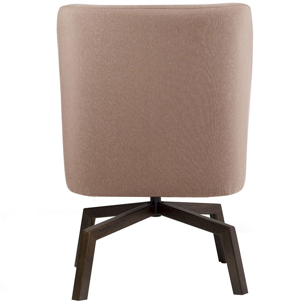 Kit 02 Poltronas Decorativas Giratória Base Ka Pérsia D02 Algodão Rosa C-105 - Lyam Decor