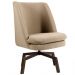 Kit 02 Poltronas Decorativas Giratória Base Ka Pérsia D02 Linho Bege C-129 - Lyam Decor