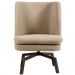 Kit 02 Poltronas Decorativas Giratória Base Ka Pérsia D02 Linho Bege C-129 - Lyam Decor