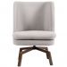 Kit 02 Poltronas Decorativas Giratória Base Ka Pérsia D02 Rústico Bege C-316 - Lyam Decor
