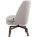Kit 02 Poltronas Decorativas Giratória Base Ka Pérsia D02 Rústico Bege C-316 - Lyam Decor