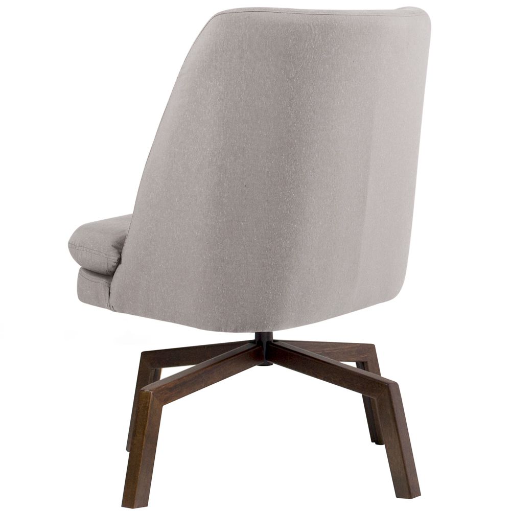 Kit 02 Poltronas Decorativas Giratória Base Ka Pérsia D02 Rústico Bege C-316 - Lyam Decor