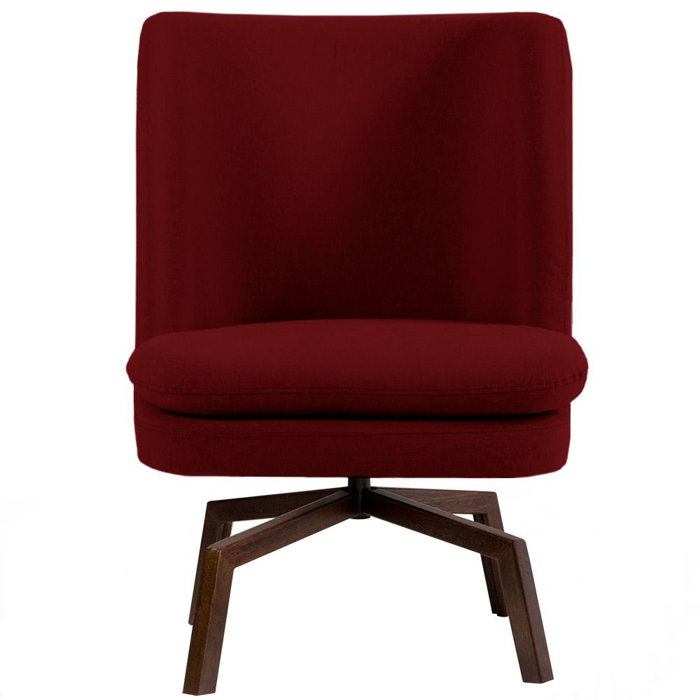 Kit 02 Poltronas Decorativas Giratória Base Ka Pérsia D02 Veludo Marsala B-278 - Lyam Decor