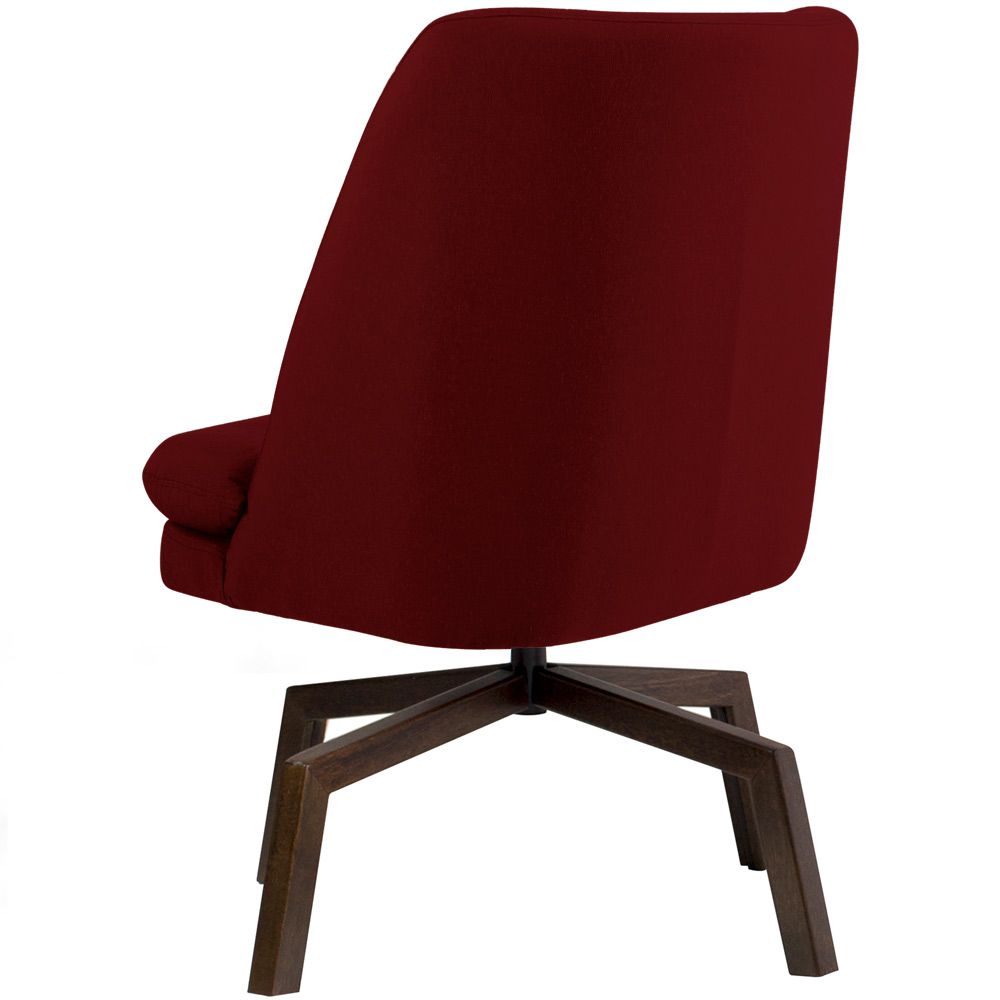Kit 02 Poltronas Decorativas Giratória Base Ka Pérsia D02 Veludo Marsala B-278 - Lyam Decor
