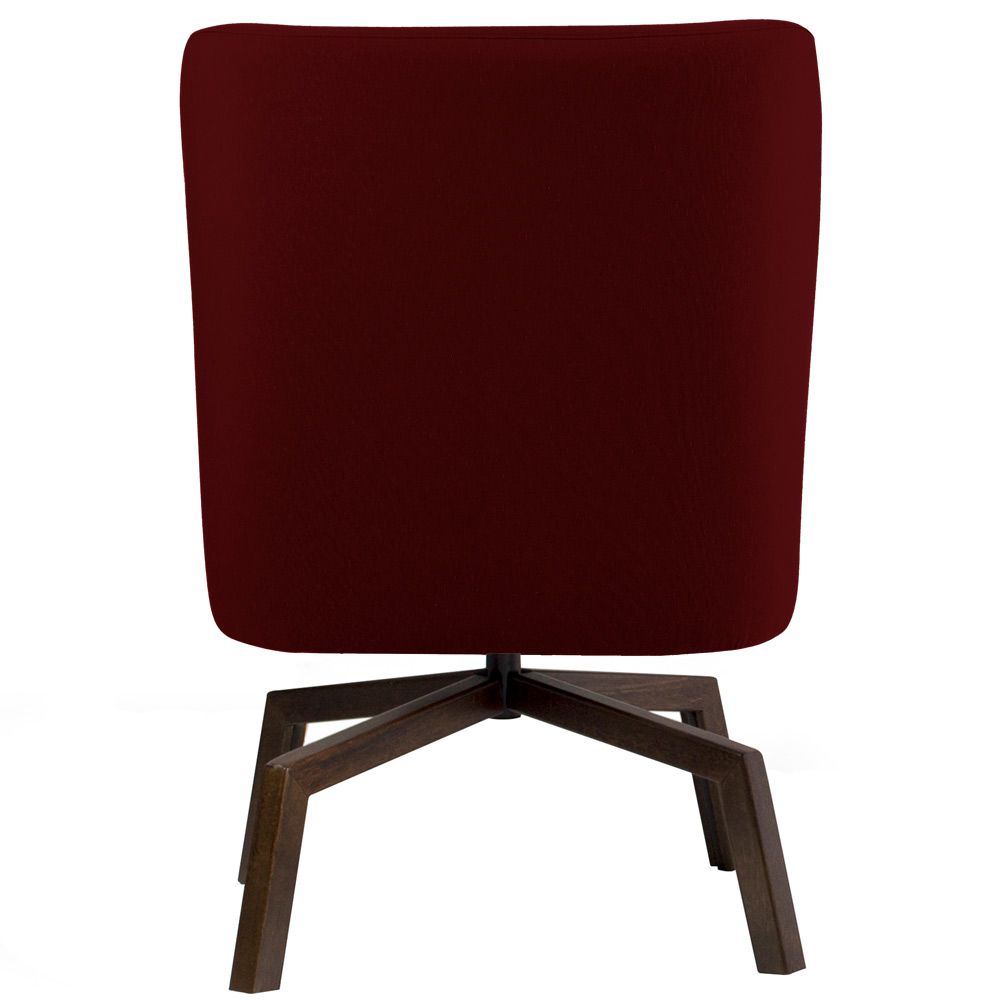 Kit 02 Poltronas Decorativas Giratória Base Ka Pérsia D02 Veludo Marsala B-278 - Lyam Decor
