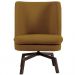 Kit 02 Poltronas Decorativas Giratória Base Ka Pérsia D02 Veludo Mostarda B-260 - Lyam Decor