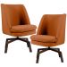 Kit 02 Poltronas Decorativas Giratória Base Ka Pérsia D02 Veludo Telha B-262 - Lyam Decor