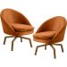 Kit 02 Poltronas Decorativas Giratória Base Ka Rafa D02 Veludo Telha B-262 - Lyam Decor