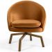 Kit 02 Poltronas Decorativas Giratória Base Ka Rafa D02 Veludo Telha B-262 - Lyam Decor