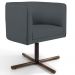 Kit 02 Poltronas Decorativas Giratória Base X Betina D02 Corano Cinza C-03 - Lyam Decor