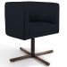 Kit 02 Poltronas Decorativas Giratória Base X Betina D02 Corano Preto C-05 - Lyam Decor