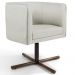 Kit 02 Poltronas Decorativas Giratória Base X Betina D02 Linho Bege C-107 - Lyam Decor