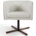 Kit 02 Poltronas Decorativas Giratória Base X Betina D02 Linho Bege C-107 - Lyam Decor