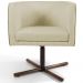 Kit 02 Poltronas Decorativas Giratória Base X Betina D02 Linho Bege C-129 - Lyam Decor