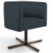 Kit 02 Poltronas Decorativas Giratória Base X Betina D02 Linho Chumbo C-465 - Lyam Decor