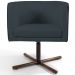 Kit 02 Poltronas Decorativas Giratória Base X Betina D02 Linho Chumbo C-465 - Lyam Decor