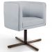 Kit 02 Poltronas Decorativas Giratória Base X Betina D02 Linho Cinza C-315 - Lyam Decor