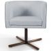 Kit 02 Poltronas Decorativas Giratória Base X Betina D02 Linho Cinza C-315 - Lyam Decor