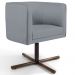 Kit 02 Poltronas Decorativas Giratória Base X Betina D02 Linho Cinza C-416 - Lyam Decor