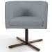 Kit 02 Poltronas Decorativas Giratória Base X Betina D02 Linho Cinza C-416 - Lyam Decor
